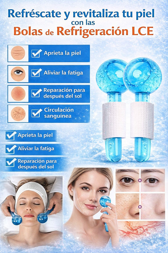 BOLAS DE REFRIGERACIÓN LCE, MASAJEADOR FACIAL